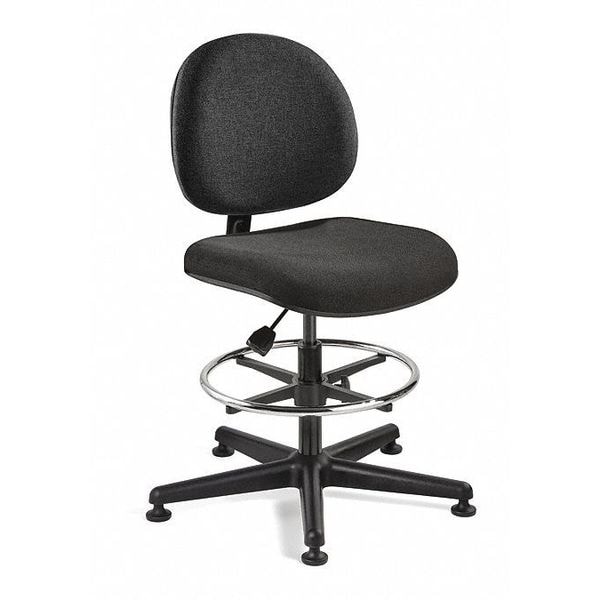 Bevco Fabric Task Chair, 23" to 33", No Arms, Black - V4507MG-BK