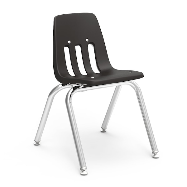 Virco 9000 Series 14" Classroom Chair, Kindergarten - 2nd Grade with Nylon Glides - Black Seat - 9014