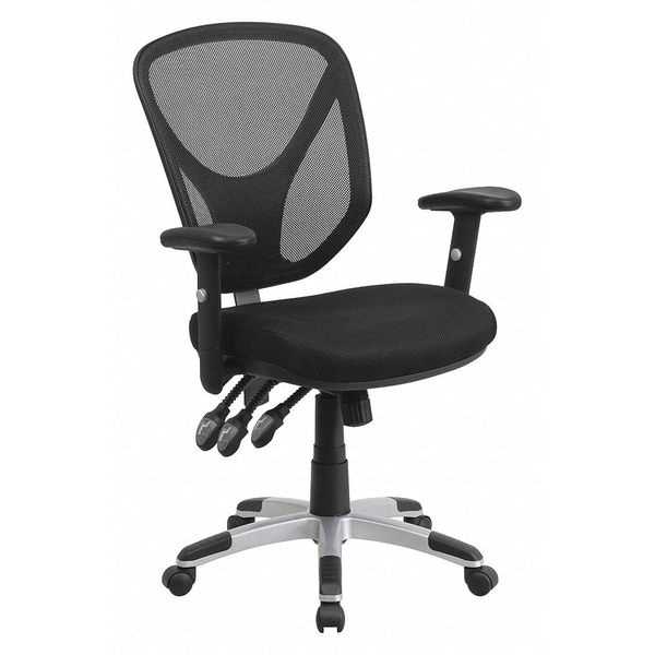 Flash Furniture Mesh Contemporary Chair, 17" to 20-3/4", Adjustable Arms, Black - GO-WY-89-GG