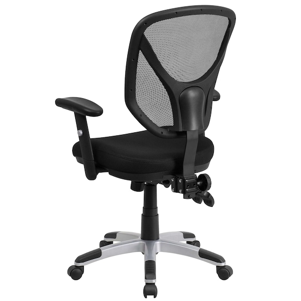 Flash Furniture Mesh Contemporary Chair, 17" to 20-3/4", Adjustable Arms, Black - GO-WY-89-GG