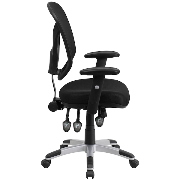 Flash Furniture Mesh Contemporary Chair, 17" to 20-3/4", Adjustable Arms, Black - GO-WY-89-GG
