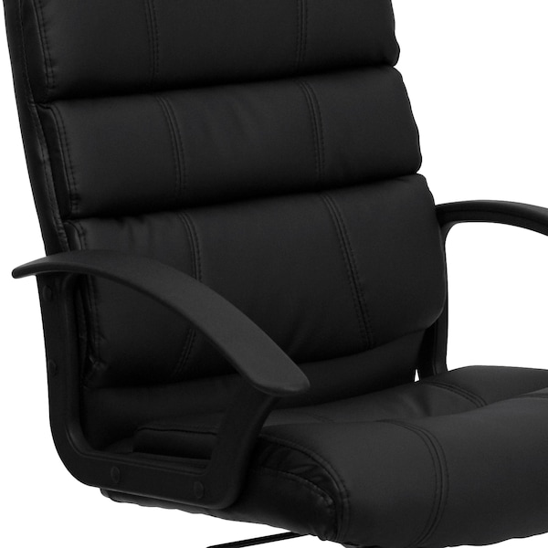 Flash Furniture Leather Task Chair, 17-1/2" to 21-1/2", Black - GO-1004-BK-LEA-GG