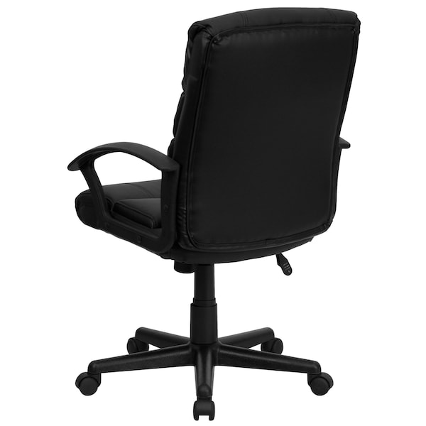 Flash Furniture Leather Task Chair, 17-1/2" to 21-1/2", Black - GO-1004-BK-LEA-GG