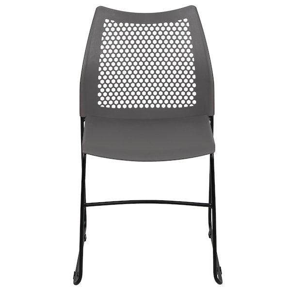 Flash Furniture Gray Plastic Stack Chair, PK5 - 5-RUT-498A-GY-GG