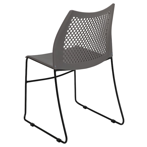 Flash Furniture Gray Plastic Stack Chair, PK5 - 5-RUT-498A-GY-GG