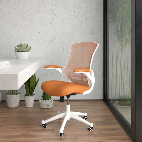 Flash Furniture Desk Chair, Mesh, Tan Mesh/White Frame - BL-X-5M-WH-TAN-GG