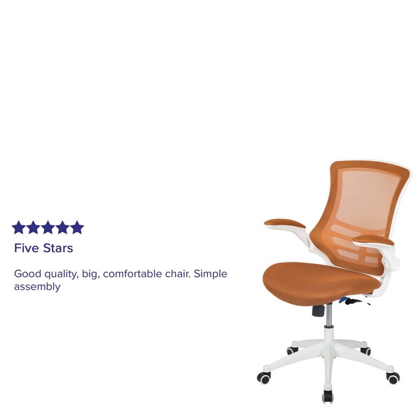 Flash Furniture Desk Chair, Mesh, Tan Mesh/White Frame - BL-X-5M-WH-TAN-GG