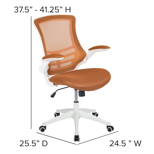 Flash Furniture Desk Chair, Mesh, Tan Mesh/White Frame - BL-X-5M-WH-TAN-GG