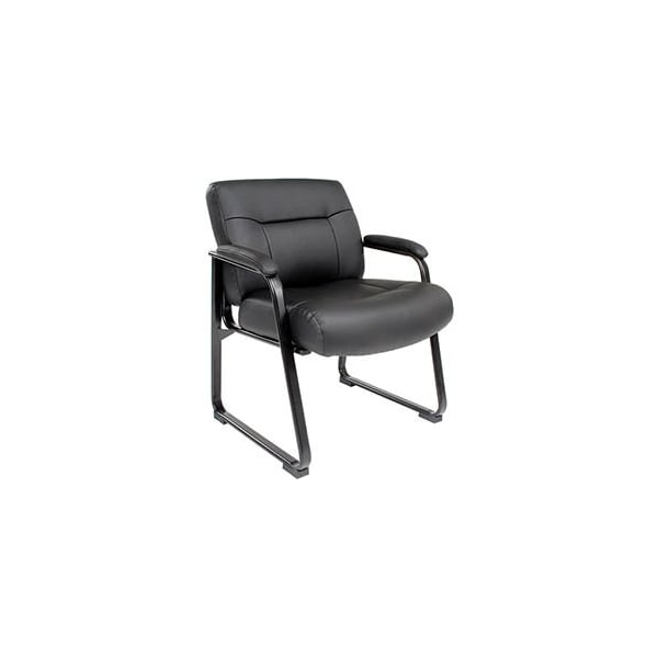 Global Industrial Big & Tall Guest Chair, Black Bonded Leather - 238530