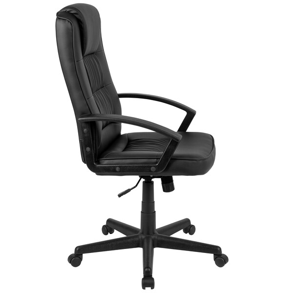 Flash Furniture Leather Task Chair, Black - CH-197051X000-BK-GG