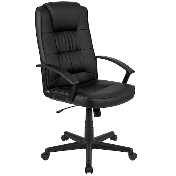 Flash Furniture Leather Task Chair, Black - CH-197051X000-BK-GG