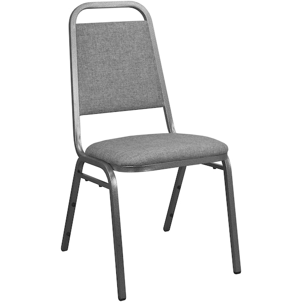 Flash Furniture Advantage Charcoal Gray Fabric Padded Banquet Stackable Chairs - 827FABRIC-BCG-SB