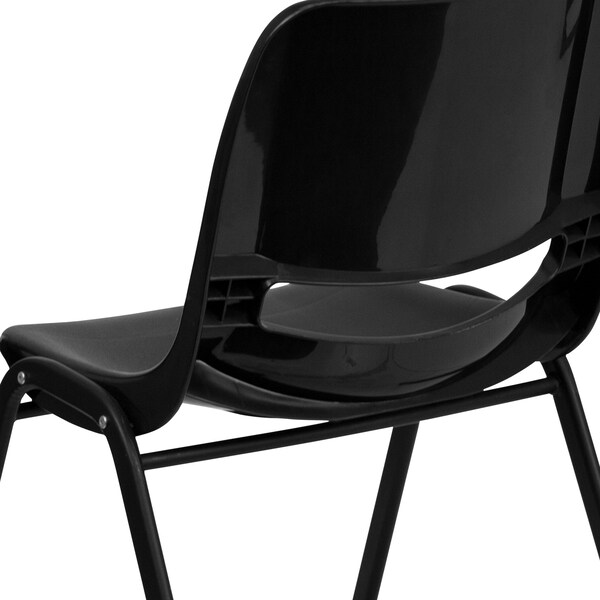 Flash Furniture Stack Chair, Frame, Black, 12" - RUT-12-PDR-BLACK-GG