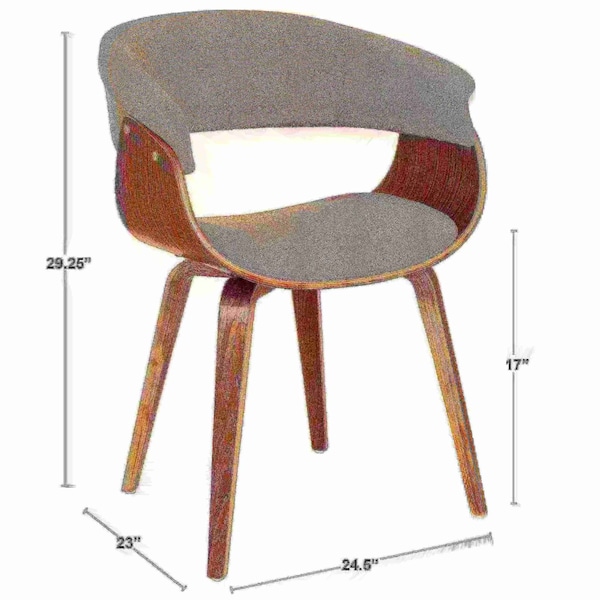 Lumisource Vintage Mod Dining/Accent Chair in Walnut and Green - CH-VMONL WL+GN