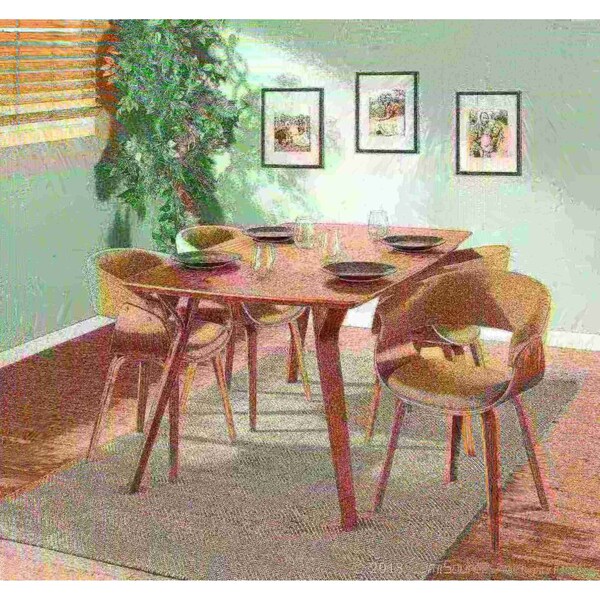 Lumisource Vintage Mod Dining/Accent Chair in Walnut and Green - CH-VMONL WL+GN
