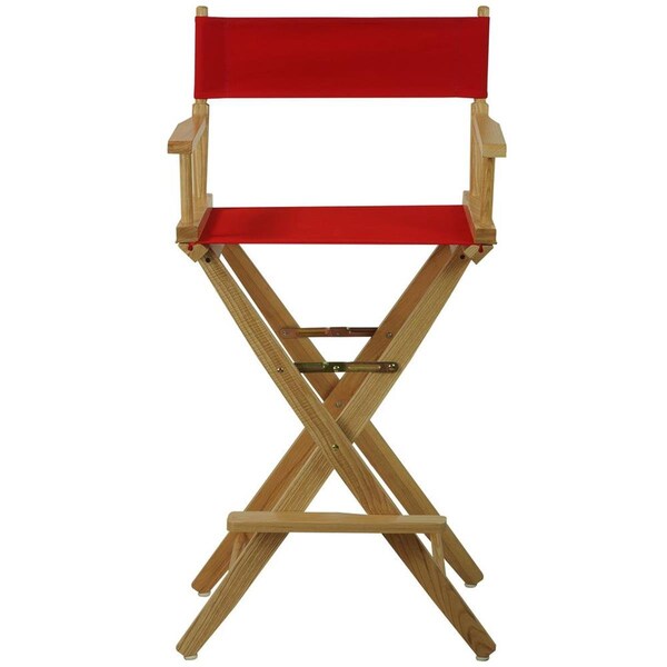Doba-Bnt 206-30-032-11 30 in. Extra-Wide Premium Directors Chair, Natural Frame with Red Color Cover - SA3284650