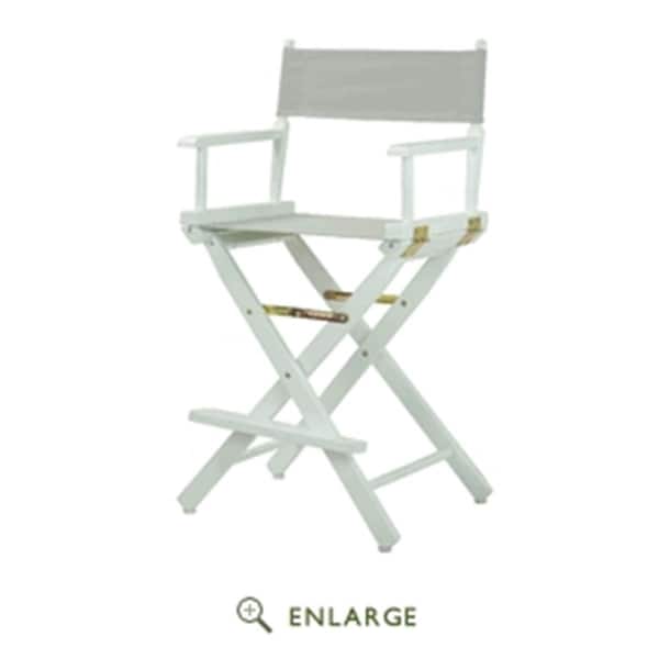 Betterbeds 220-01-021-18 24 in. Directors Chair White Frame with Gray Canvas - BE4231513