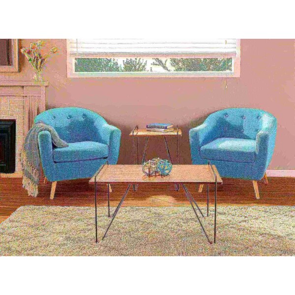 Lumisource Rockwell Mid Century Modern Accent Chair in Teal - CHR-AH-RKWL TL