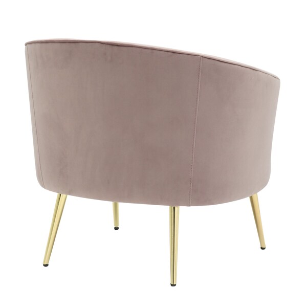 Lumisource Tania Accent Chair in Gold Metal and Blush Pink Velvet - CHR-TANIA AU+PK