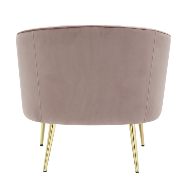 Lumisource Tania Accent Chair in Gold Metal and Blush Pink Velvet - CHR-TANIA AU+PK