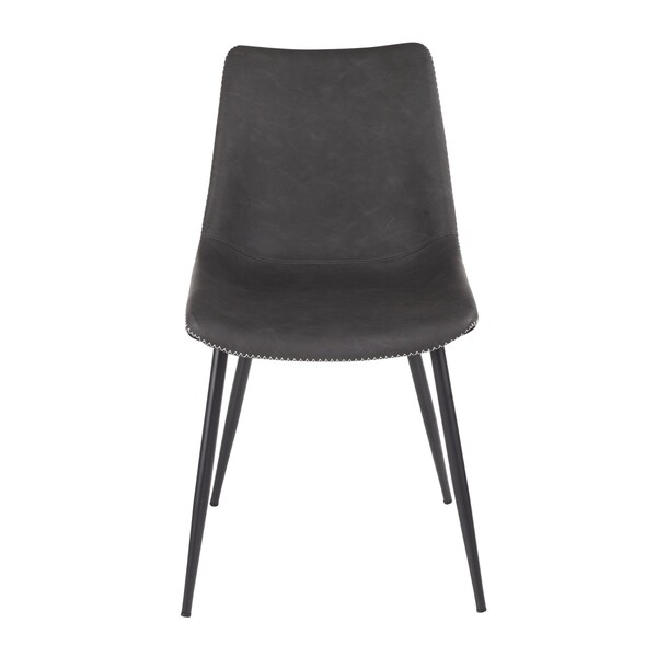 Lumisource Durango Dining Chair in Black with Vintage Grey Faux Leather, PK 2 - DC-DRNG BK+GY2