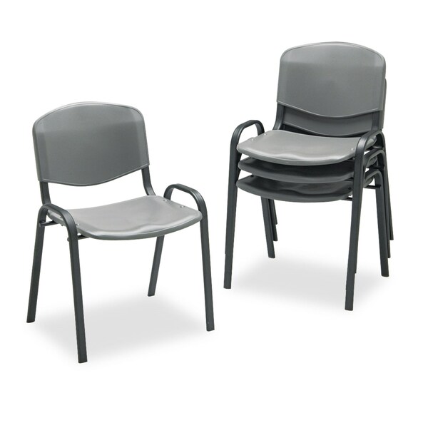 Safco Charcoal Stack Chair, 17-3/4" L 30-1/2" H, Polypropylene Seat - 4185CH