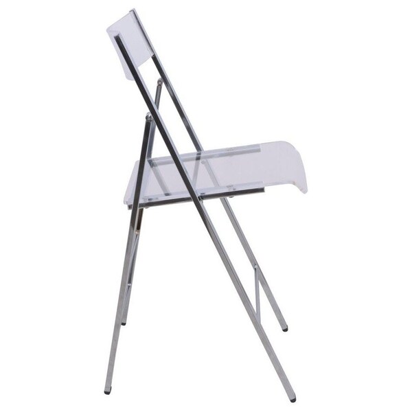 Leisuremod Menno Modern Acrylic Folding Chair, Clear, 4PK - MF15CL4