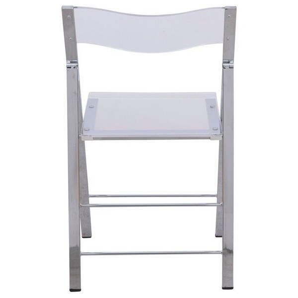 Leisuremod Menno Modern Acrylic Folding Chair, Clear, 4PK - MF15CL4
