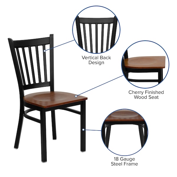 Flash Furniture Hercules Restaurant Chair, 17 in W 20-1/4" L 34-1/4" H - XU-DG-6Q2B-VRT-CHYW-GG