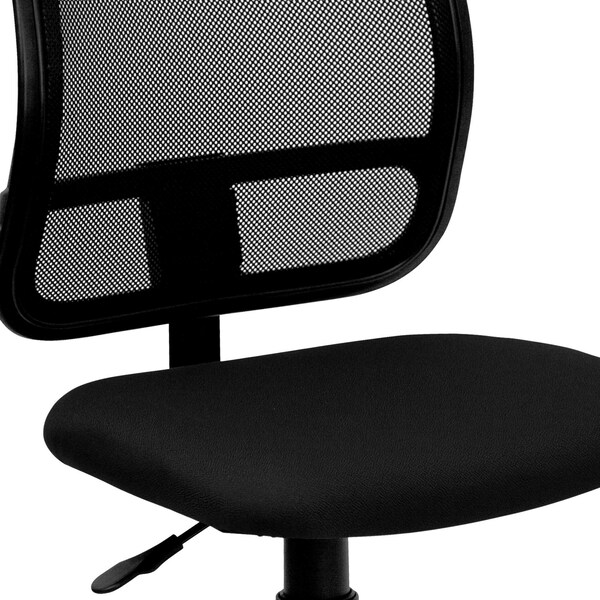 Flash Furniture Fabric Task Chair, 21 1/2-, No Arm, Back, Seat, Frame: Black - WL-A277-BK-GG