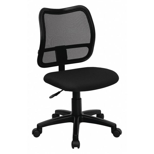 Flash Furniture Fabric Task Chair, 21 1/2-, No Arm, Back, Seat, Frame: Black - WL-A277-BK-GG