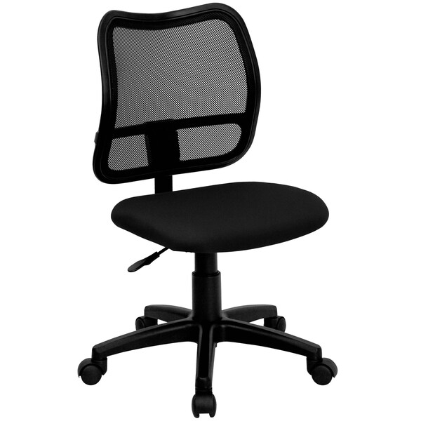 Flash Furniture Fabric Task Chair, 21 1/2-, No Arm, Back, Seat, Frame: Black - WL-A277-BK-GG
