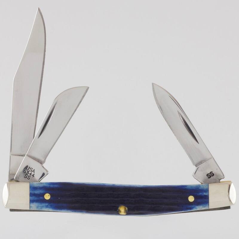 W.R. Case and Sons Cutlery Co. Blue Bone Medium Stockman Pocket Knife - FI02806