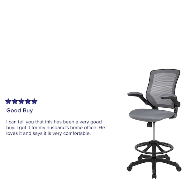 Flash Furniture Drafting Chair Dark Gray Mesh Drafting Chair, Mesh, Dark Gray - BL-ZP-8805D-DKGY-GG
