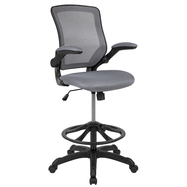 Flash Furniture Drafting Chair Dark Gray Mesh Drafting Chair, Mesh, Dark Gray - BL-ZP-8805D-DKGY-GG