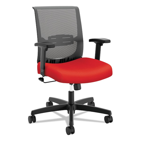 Hon Convergence Mid-Back Task Chair with Swivel-Tilt Control, Red/Black - HONCMZ1ACU67