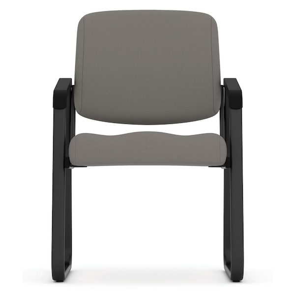 Officesource Value Collection Sled Base Guest Chair with Antimicrobial Vinyl Upholstery and Black Frame - OSGS4906PBK