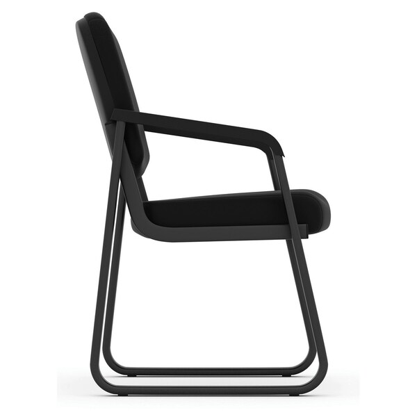 Officesource Value Collection Sled Base Guest Chair with Antimicrobial Vinyl Upholstery and Black Frame - OSGS4906PBK
