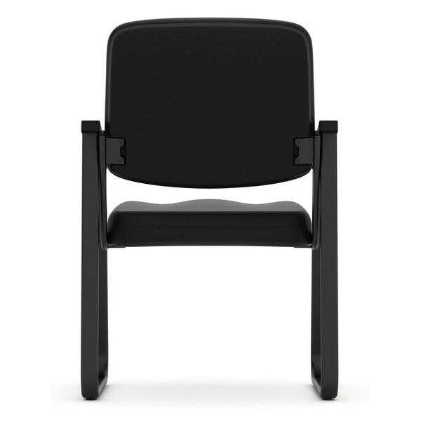Officesource Value Collection Sled Base Guest Chair with Antimicrobial Vinyl Upholstery and Black Frame - OSGS4906PBK