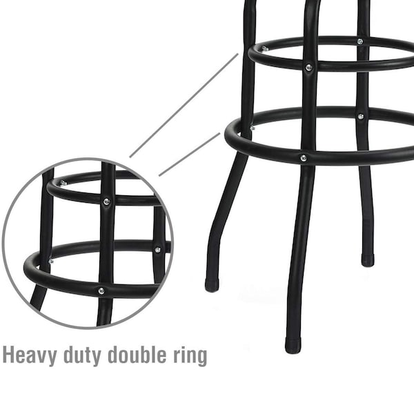 Prime-Line WORKPRO Garage Shop Stool, Swivel Cushion Seat, Black Powder Coated Legs & Footrest - W112003