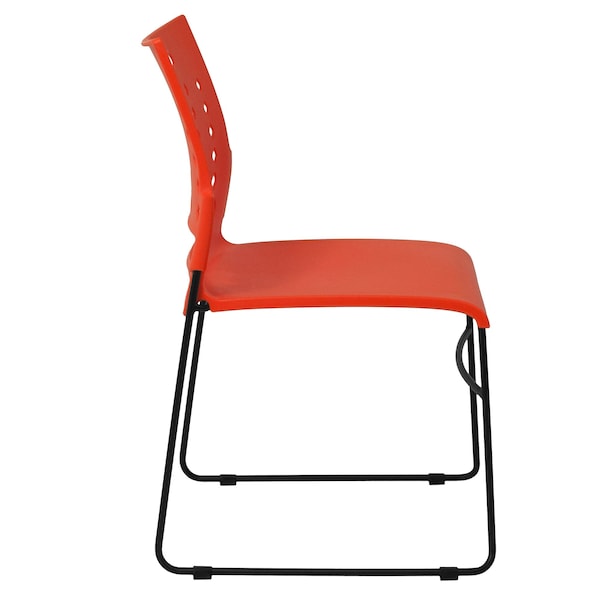 Flash Furniture Stack Chair, Orange Plastic, Sled Base - RUT-2-OR-GG