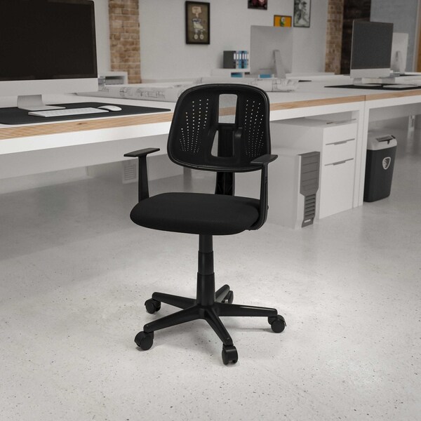 Flash Furniture Pivot Back Black Mesh Chair - LF-134-A-BK-GG