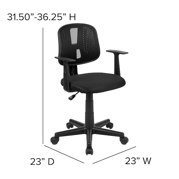 Flash Furniture Pivot Back Black Mesh Chair - LF-134-A-BK-GG