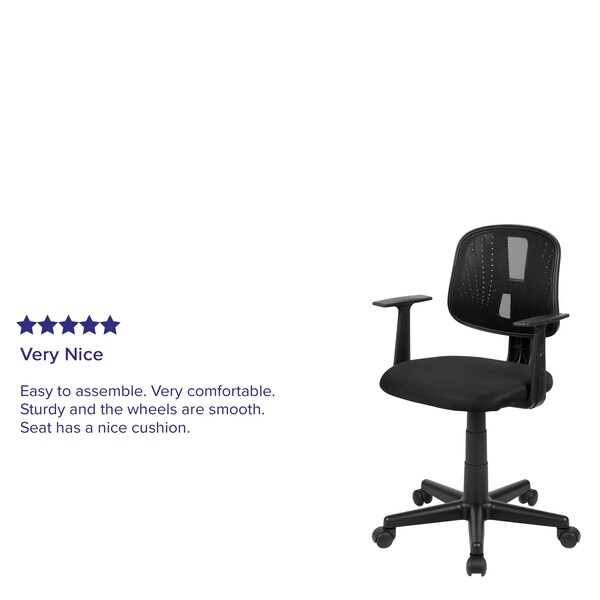 Flash Furniture Pivot Back Black Mesh Chair - LF-134-A-BK-GG