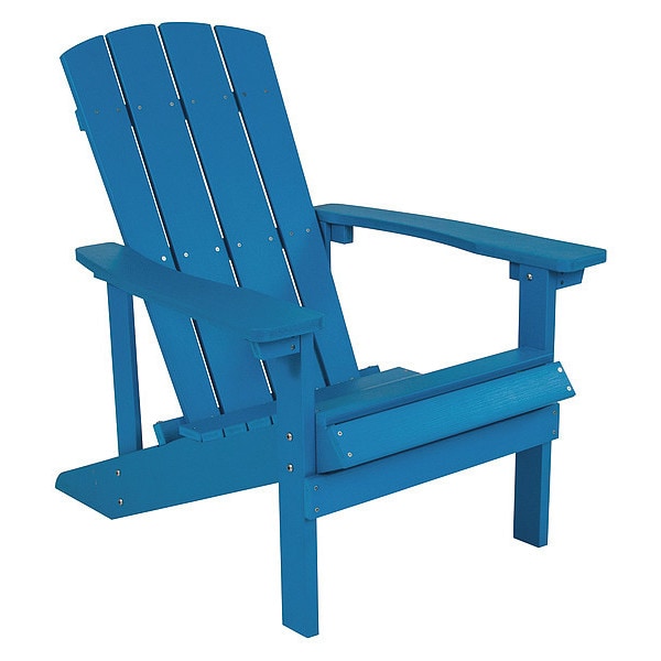 Flash Furniture Charlestown Adirondack Chair, Blue Wood, Blue Seat, Wood Back, 29.5 W 35 H - JJ-C14501-BLU-GG