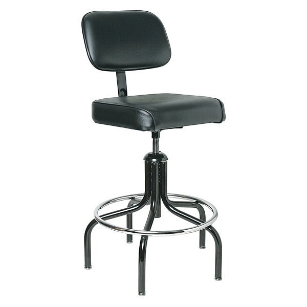 Bevco Vinyl Task Chair, 24" to 31", No Arms, Black - 2600/5V-BK
