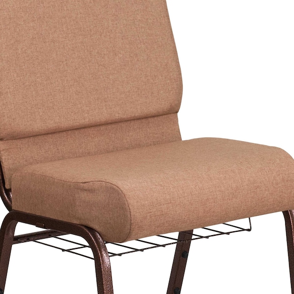 Flash Furniture Hercules Church Chair, 21-1/4 in W 25" L 33" H, Fabric Seat - FD-CH0221-4-CV-BN-BAS-GG