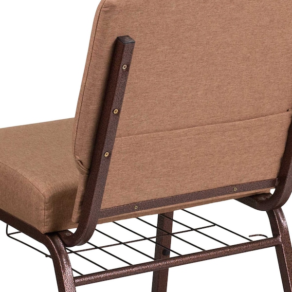 Flash Furniture Hercules Church Chair, 21-1/4 in W 25" L 33" H, Fabric Seat - FD-CH0221-4-CV-BN-BAS-GG