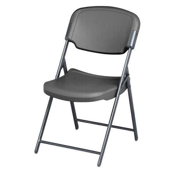 Iceberg Folding Chair, 12 in. Back H, Charcoal, PK4 - 64037