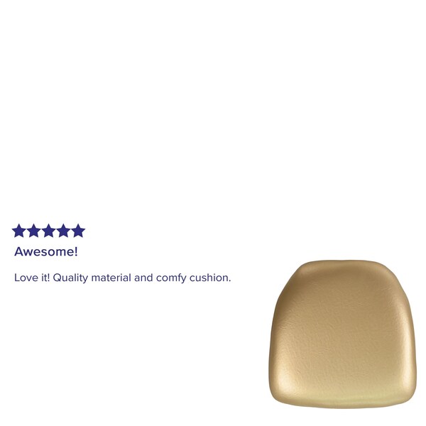 Flash Furniture Chiavari Chair Cushion, 15.5 W 15-1/2" L 2 H, Vinyl Seat - BH-GOLD-HARD-VYL-GG